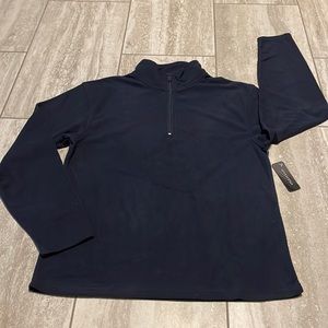 Intimo Black pull over sweater with 10” zipper size Medium